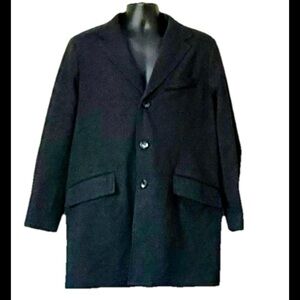 Joseph Abboud Mens Over Coat Size L Gray Wool Blend Trench Single Vent 3 Button